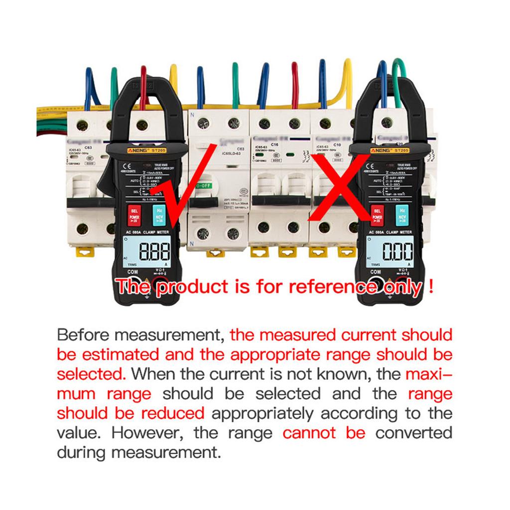 Aneng Цифровой мультиметр True RMS, клещи, детектор напряжения постоянного/переменного тока, амперметр переменного тока с омом