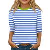 Children's 3/4 Sleeve Tops Knit  Casual  Print T Shirt Round Neck Pullover Blouse