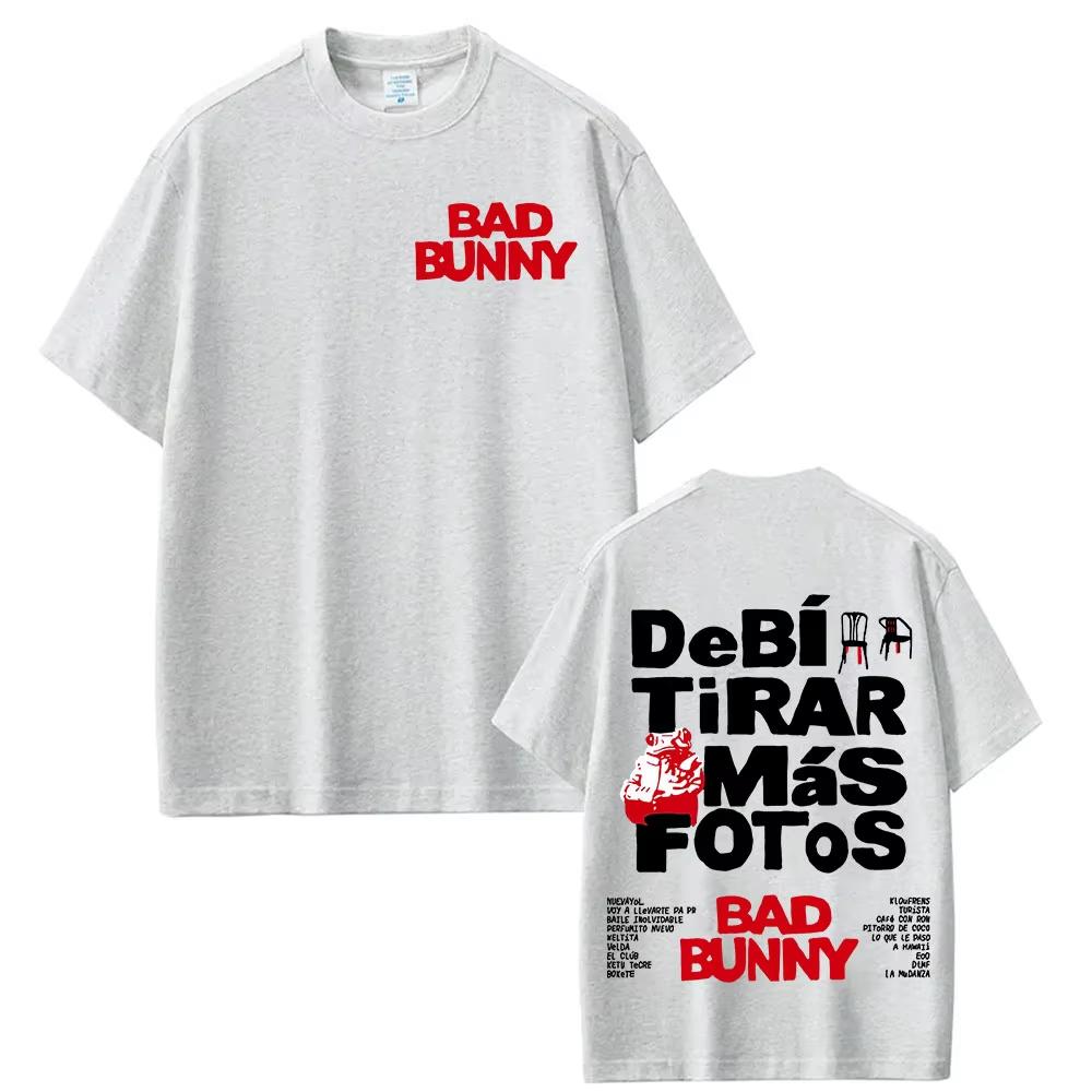 Тур Bad Bunny Debi Tirar Mas Fotos DTMF Мерч Футболки Мужская Мода Поклонники Поп-Музыки Подарок Футболка с коротким рукавом
