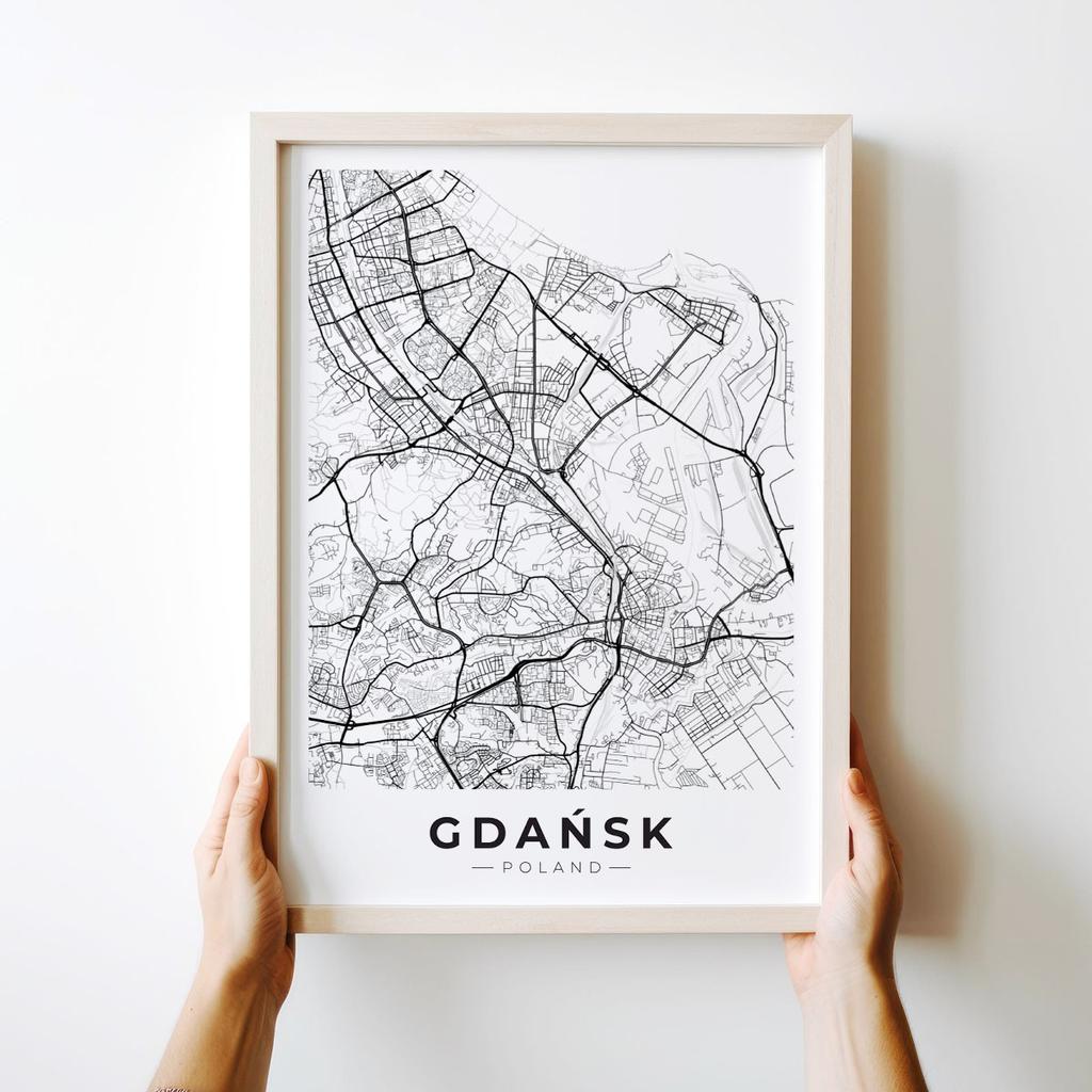 Плакат карта города Гданьск