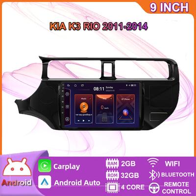 9-дюймовый беспроводной автомобильный радиоприемник на базе Android Carplay для KIA K3 RIO 2011-2014, мультимедийный видеоплеер, GPS-навигация, WIFI, 2 + 32 ГБ
