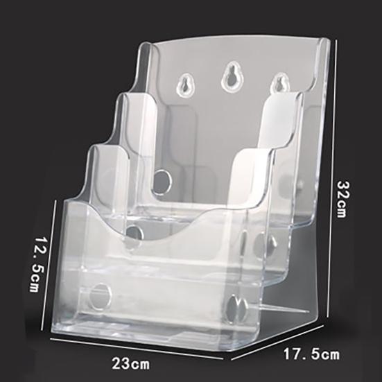 Acrylic Brochure Holder 3-Tier Brochure Display Stand with Divider Wall Mount Countertop Clear Flyer Holder Rack Magazine Booklet Display Stand