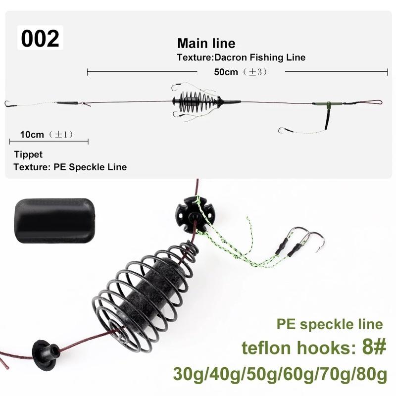 30-80g Carp Fishing Bait Cage Line Group High Carbon Steel Metal Feeder Hook Sinking Artificial Lure Accessories