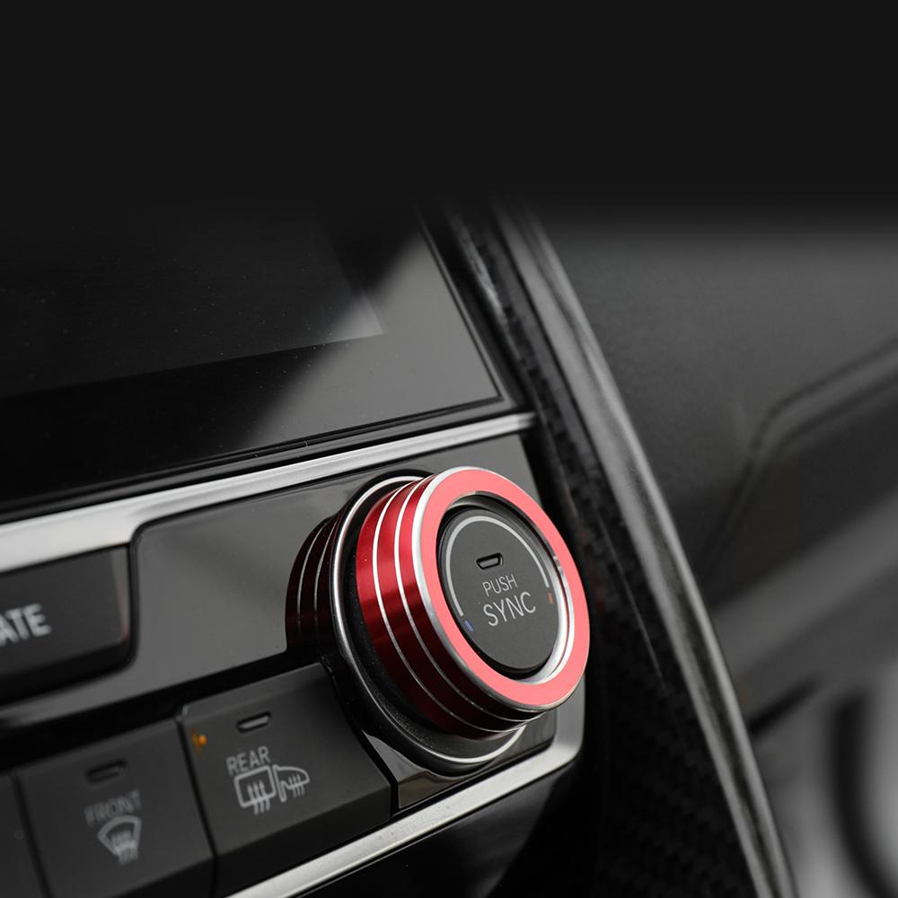 2Pcs/Set Replacement AC Climate Control Ring Knob Trim Cover for Honda Civic 2016 - 2019 Aluminum Car Decor Car Accessories