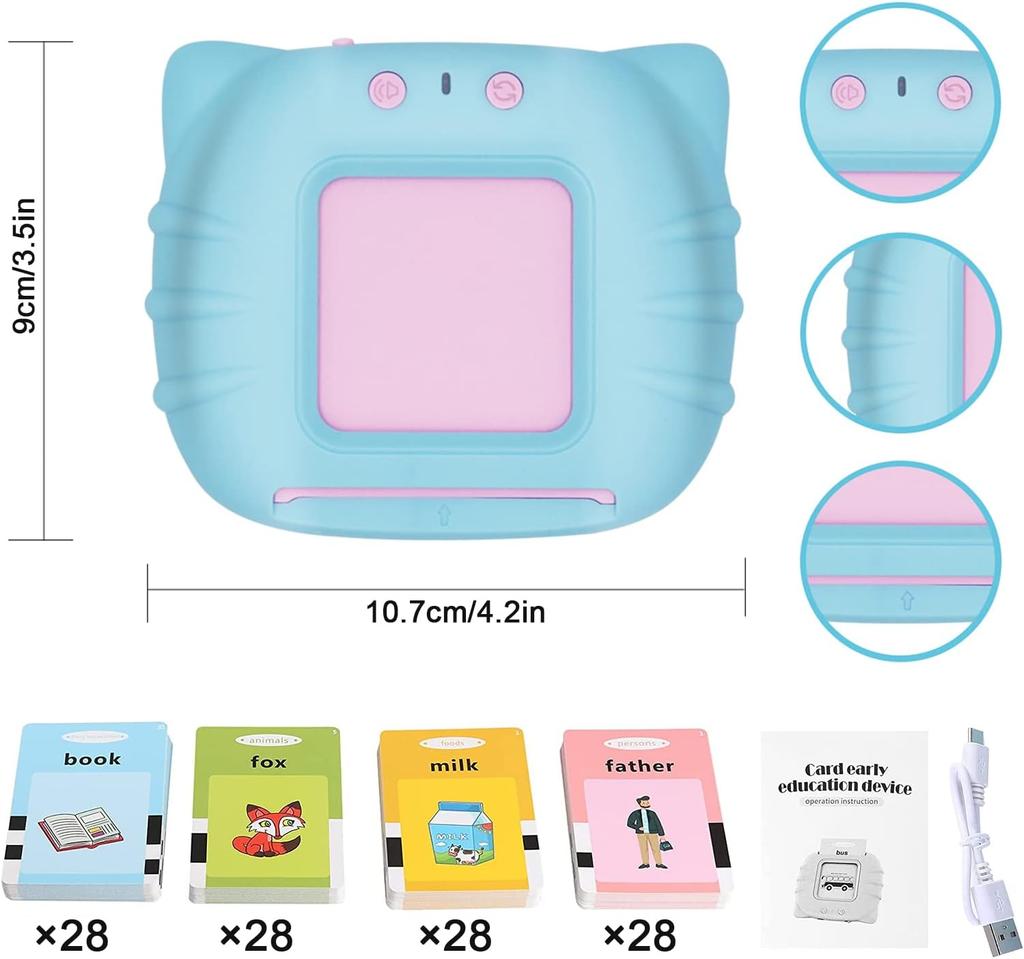 Early Education Flash Card Talking Flashcards for Kids Preschool Electronic Early Education Machine Gift Toddlers Montessori Toy