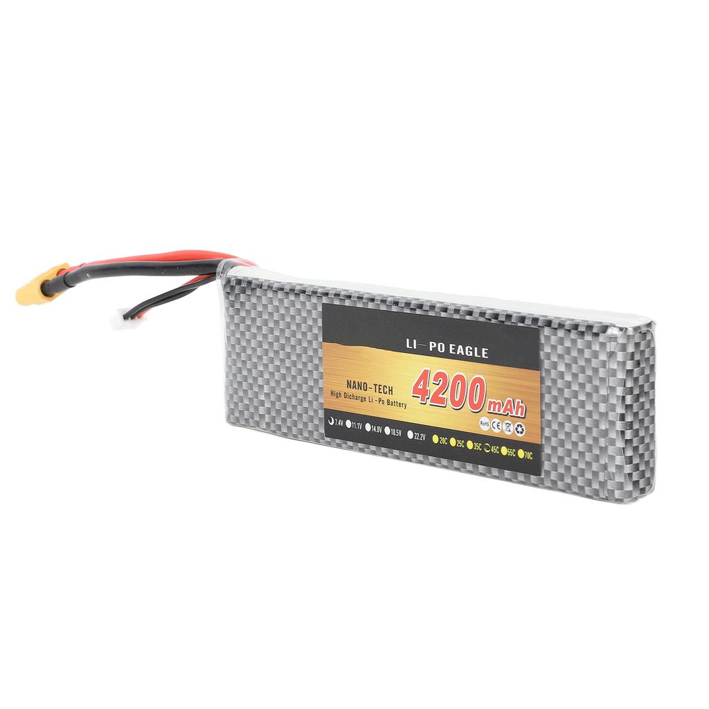 7.4V 2S 4200mAh 45C литиевая батарея XT60 Plug RC батарея для самолета вертолета квадрокоптера дрона