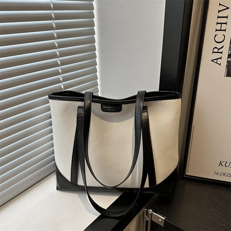 Осенняя большая сумка-тоут модная простая текстура женская сумка через плечо красивый темперамент большая сумка