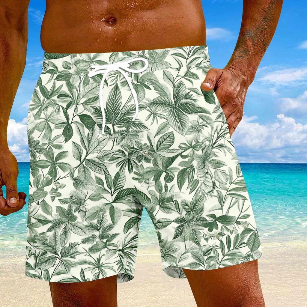 Мужские модные гавайские принты с эластичной талией, повседневные штаны для йоги, пляжные шорты