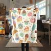 1Pc Cute Cartoon Print Flannel Blanket, High quality Comfortable for All Seasons, Home Decor, Warmth and Comfort, Perfect for Christmas Gifts W49