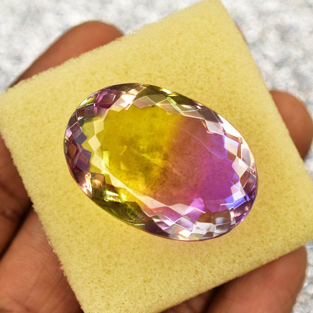 Certified Natural Bi-Color Tourmaline 95.05 Ct Oval Fabulous Brazilian Gemstone