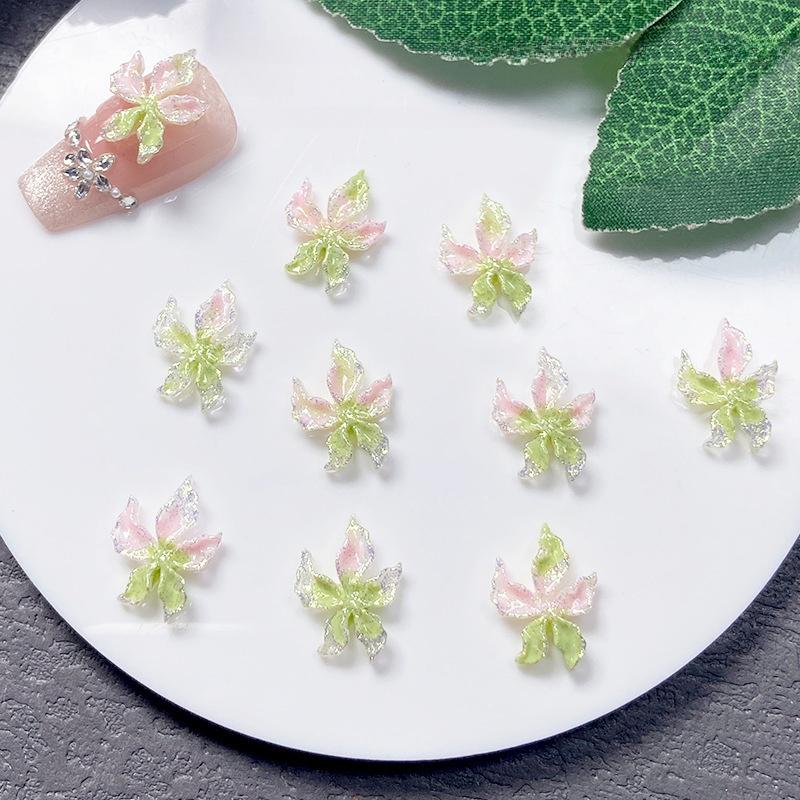 20 шт. Смешанные смоляные charms для нейл-арта, маленькие разноцветные цветочные дизайны, светящиеся charms, стразы, DIY поделки для ногтей, 3D-декор