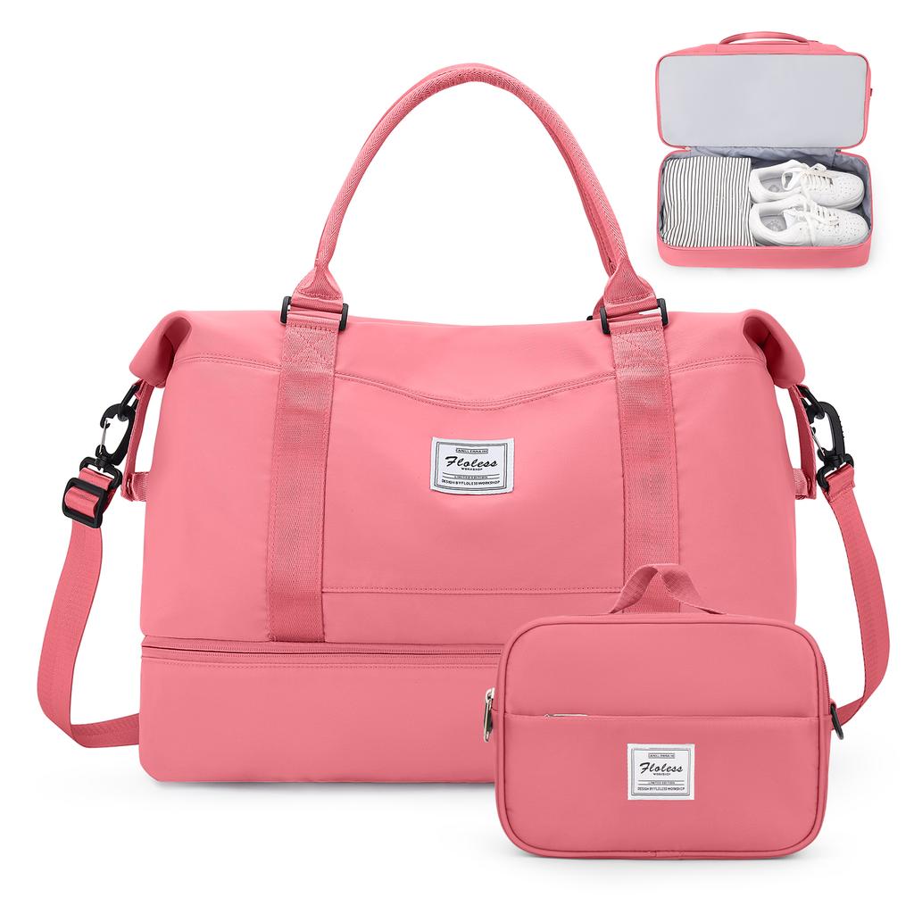 Сумки Weekender для женщин, дорожная сумка для личных вещей с отделением для обуви, дорожная сумка для ночевки с косметичкой, спортивная сумка