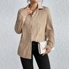 Винтажная одежда с отложным воротником и пуговицами, элегантная свободная блузка с длинными рукавами, офисная женская модная рубашка, женские топы, Blusas 29736