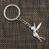 Fashion 30mm Key Ring Metal Key Chain Keychain Jewelry Antique   Plated Fairy 36x27mm Pendant