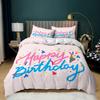 Пододеяльник Happy Birthday King Microfiber Happy Birthday To You Комплект постельного белья в праздничном стиле Soft Queen King Size Пододеяльник