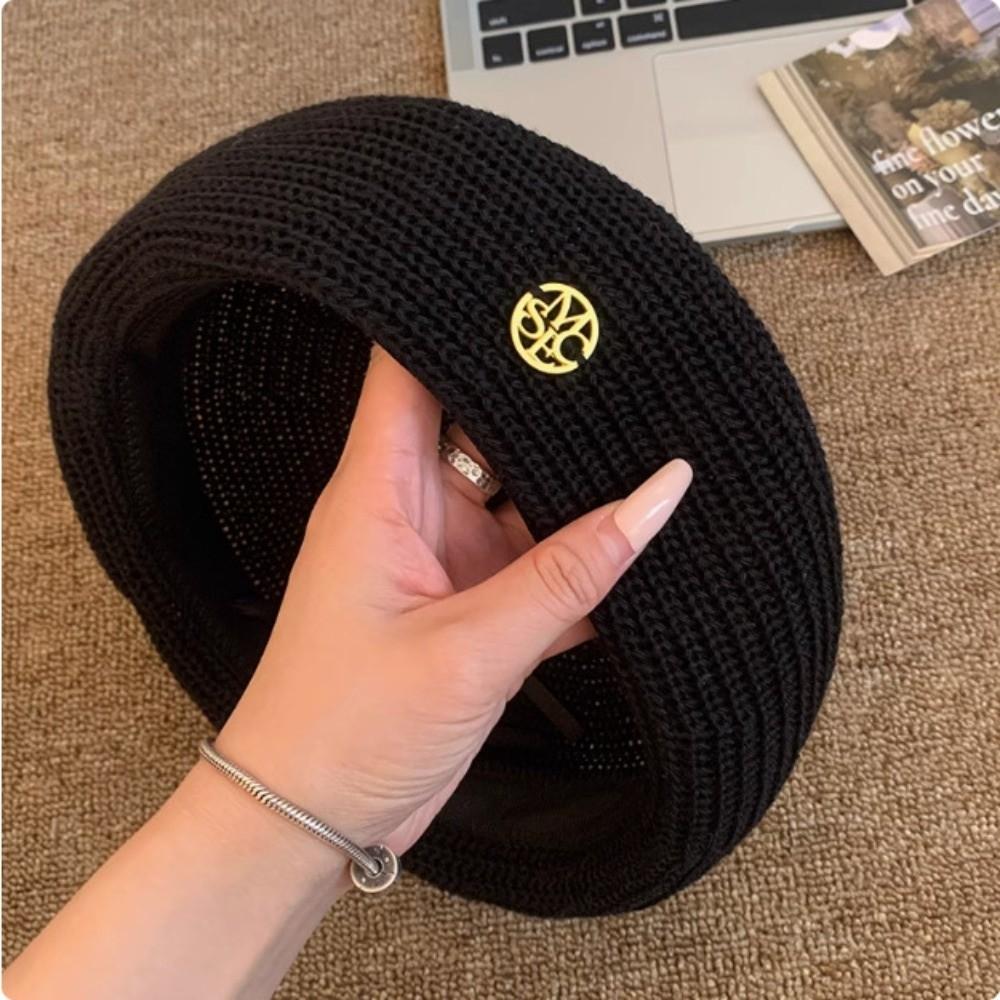 Thin Painter Berets Korean Beanie Cap Vintage Hollow Knitted Beret  Summer and Autumn
