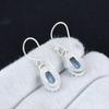 Серьги из серебра 925 пробы с аквамарином, серьги-подвески из серебра в стиле бохо, подарки на День благодарения, подарки для нее