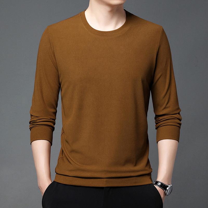 Мужская толстовка, новинка весны, тонкая мужская футболка с круглым вырезом и длинными рукавами для молодежи и среднего возраста, повседневная свободная рубашка