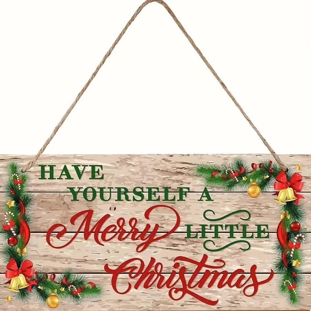 Wood Christmas Welcome Sign Rustic Style Christmas Hanging Decoration Christmas Wall Decor