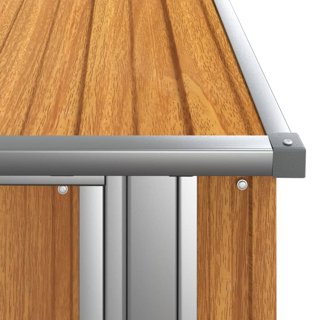 Garden Shed Brown 118.5 x 97 x 209.5 cm Galvanized Steel