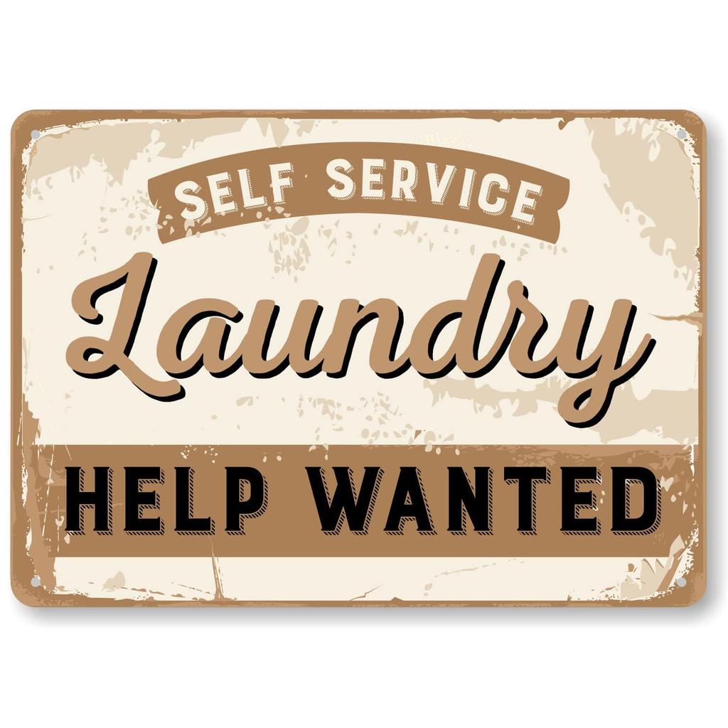 Hisun Tin Sign HD Tin Sign Vintage Laundry Room Decor Retro Metal Tin Sign Set for Home Wall Decor