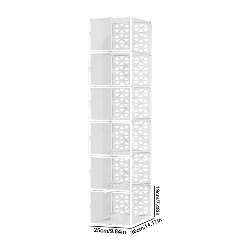 Shoe Storage Box 6x Stackable Shoe Bin Holder Space Saving Shoes Display Case Dustproof Home Storage Organization For Bedroom