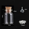 5-10pcs Small Mini Glass Bottles Jars with Cork Stoppers, 100pcs Eye Screws and 1pcs Small Funnels DIY Jewelry Making