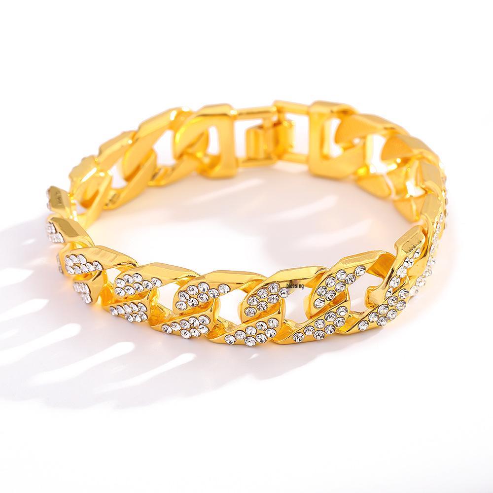 Браслет-цепочка кубинского плетения в стиле хип-хоп, 13 мм - Модная бижутерия для мужчин