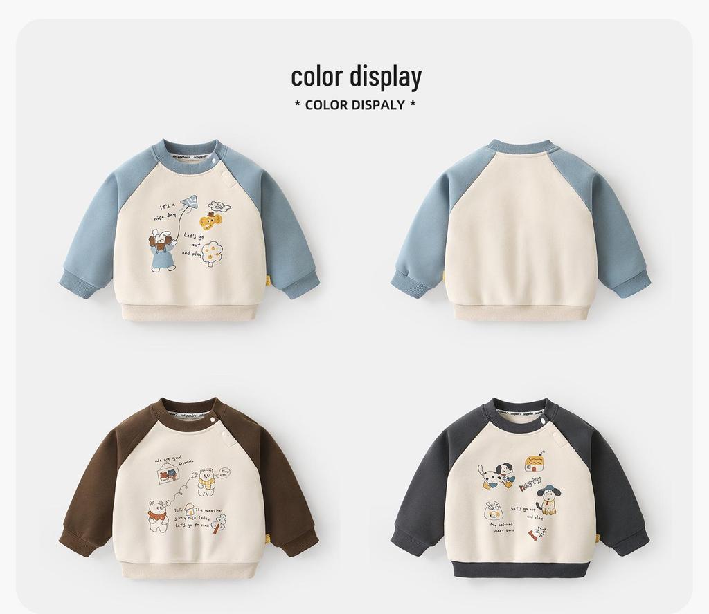 Kaka Panda Kids' Winter Fleece Sweatshirt - Warm Top for Boys and Girls