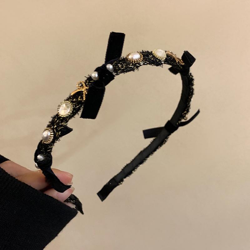 Элегантная повязка на голову с жемчугом камелии для женщин - роскошный модный аксессуар осень/зима