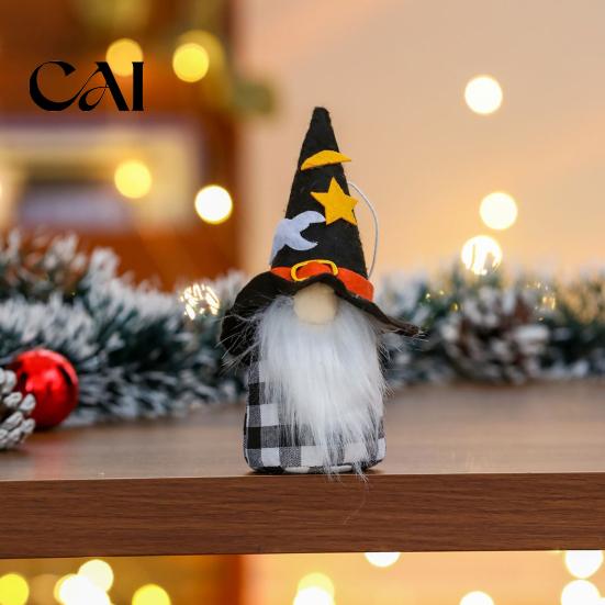 Halloween Themed Home Accessories Plush Gnome Decoration, Spooky Witch Hat Swedish Tomte Elf Figurine, Decorations Mini Soft Scandinavian Dwarf