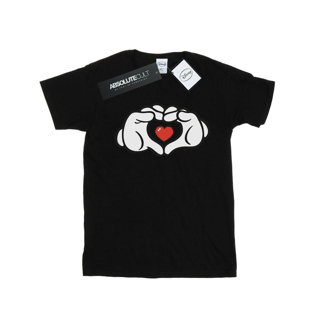 Disney Mens Mickey Mouse Heart Hands T-Shirt