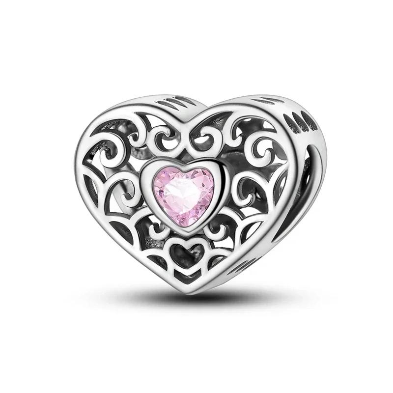 copper Heart Shaped Warm Family Love Mother Pendant Baby Feet Pacifier Charm Bead Charms Bead Charms Compatible With Bracelets Jewellery Gift