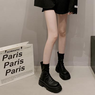 Ретро локомотив черный британский стиль платформа ботинки Мартина женские 2025 новая осень маленькие узкие короткие ботинки