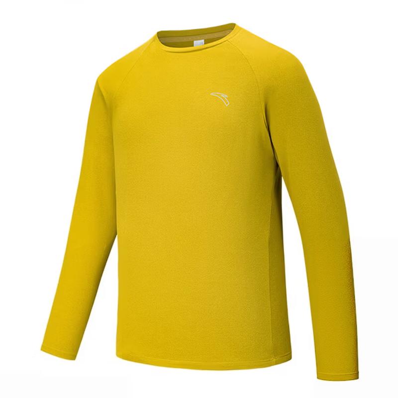 ANTA Men's Fleece-Lined Quick-Dry Long Sleeve Sports T-Shirt