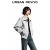 UR2025 Women's Casual Stand Collar Double Zipper Loose Winter Jacket