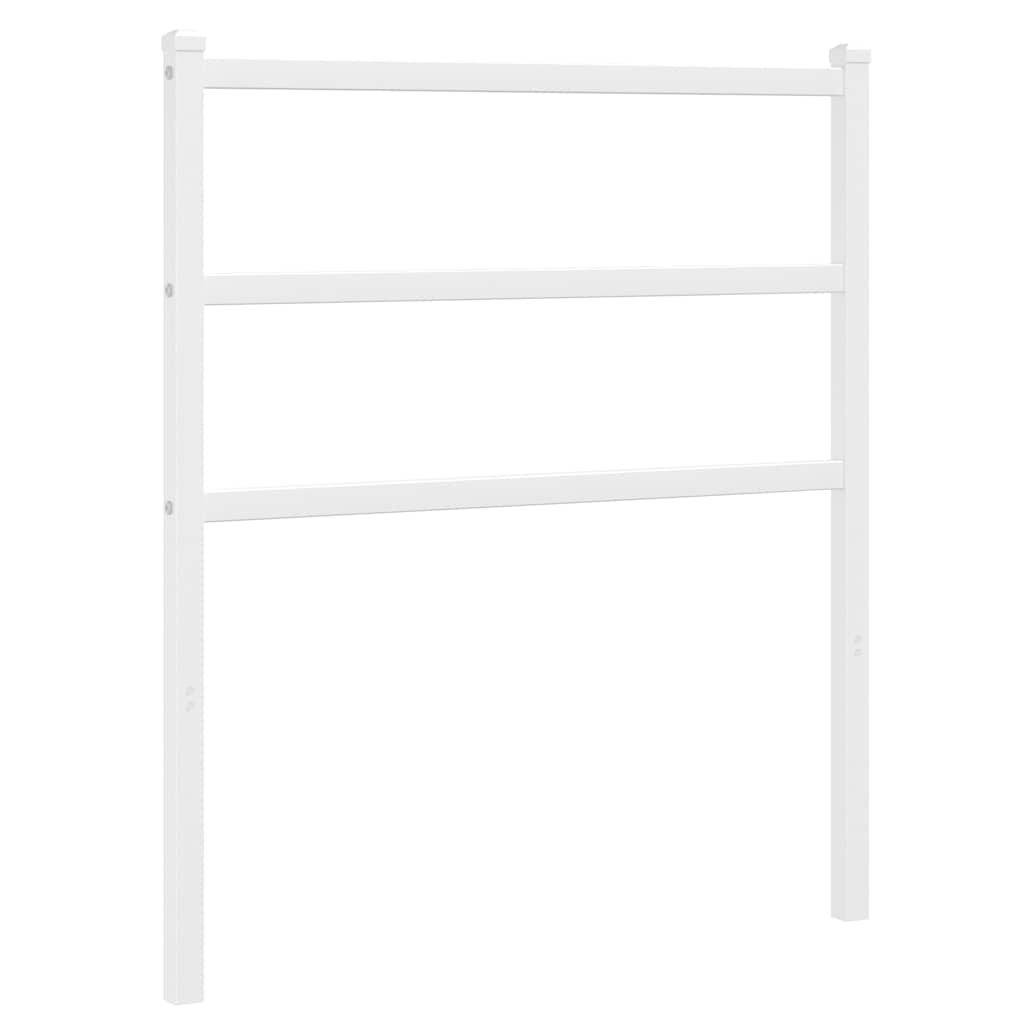 Vidaxl Metalowe Wezgłowie, Białe, 75 Cm