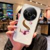 Чехол для телефона Xiaomi Redmi A3 redmia3 Прозрачный силикон Защита камеры Цветы Золотые буквы A-Z Прозрачная крышка