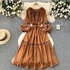 Bohemian Style Beach Holiday Long Dress for Women Delicate Embroidery Design Big Swing Dresses Summer Trendy Lady Gown