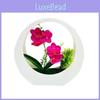 Simulated Flower Phalaenopsis Potted Moon Shaped Decorative Wall Pendant