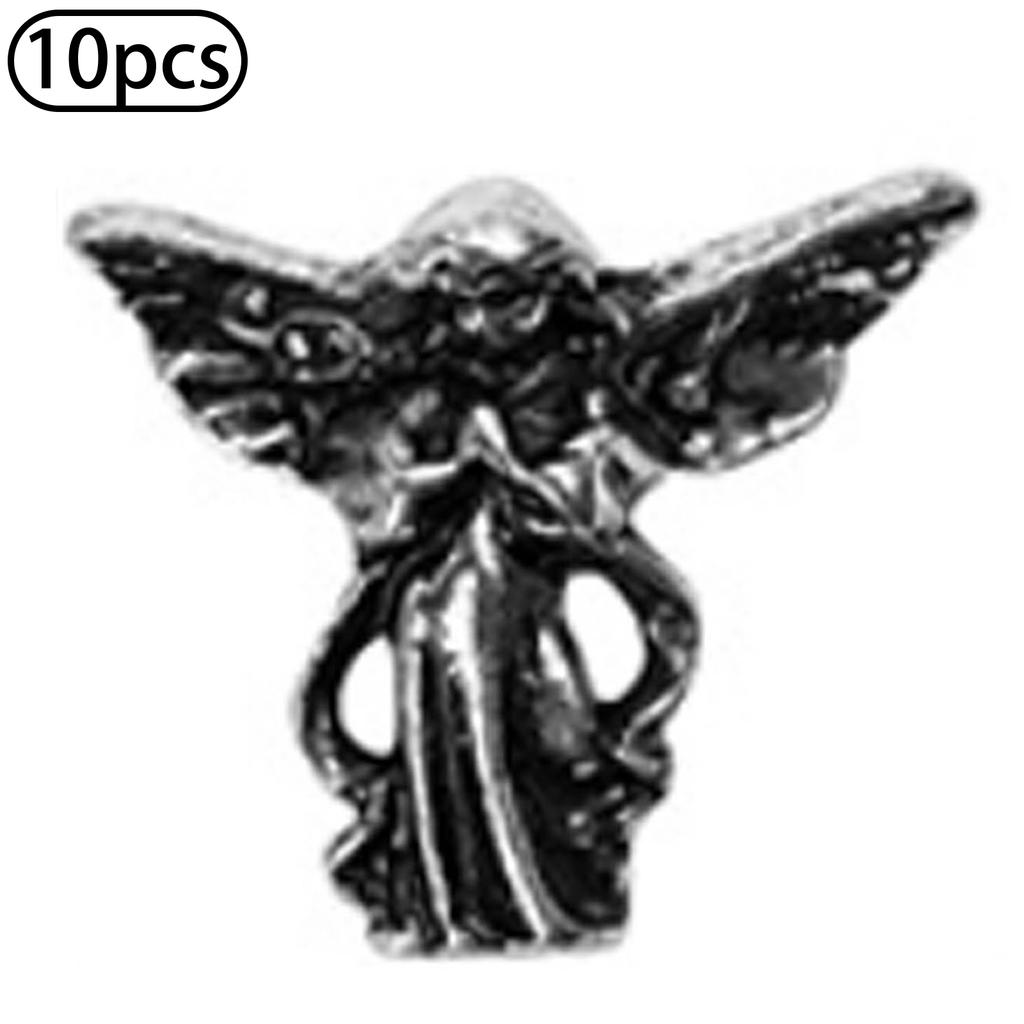 10Pcs Halloween Nail Charms Decorations 3D Metal Alloy Skull Cross Vintage Punk Style Nail Art Charms for DIY Manicure Nail Design Art Supplies