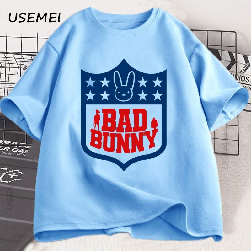 Bad Bunny Football Printed Tshirts Unisex Unisex Short Sleeeve Tshirt Printed Graphic T Shirts High Quality Tshirt Unisexs Clothes