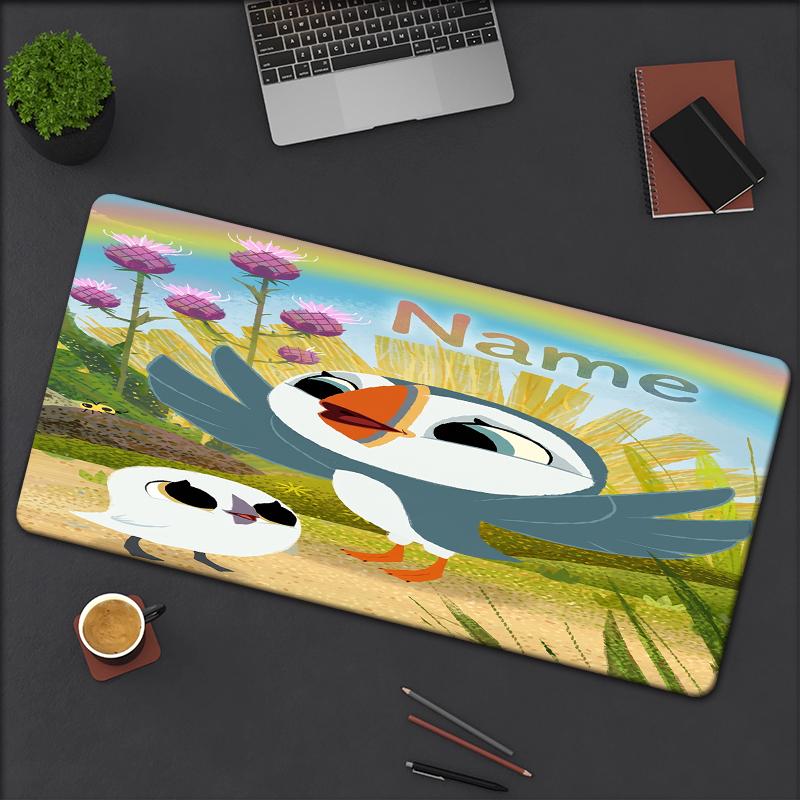 Custom Name Puffin Rock Theme Mouse Pad Non Slip Rubber Base Multifunctional Office Home Decor Perfect For Workspace Personalization