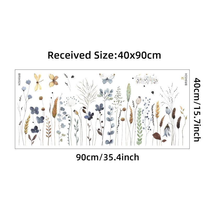 DIY Фиолетовый Лаванда Гостиная Наклейки На Стены Декор Самоклеящиеся Цветы Бабочки Наклейки На Стены Фреска Спальня Украшения Дома