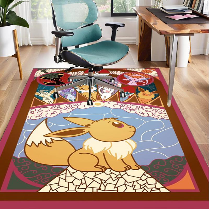 Cute Pika Adventure Office Rug Chair Mat, Game Carpet, Suitable for Front Door, Bedroom, Living Room, Desk, Holiday Gift