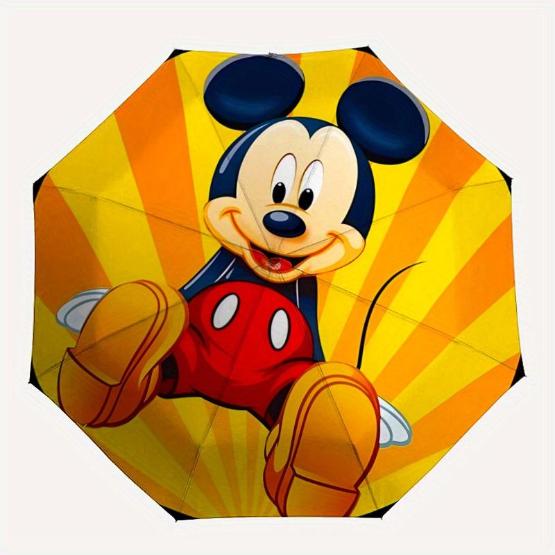 1pc Mickey Mouse Folding Umbrella - Compact Travel Umbrella with 8-Rib Design, Manual Open/Close yy250728038