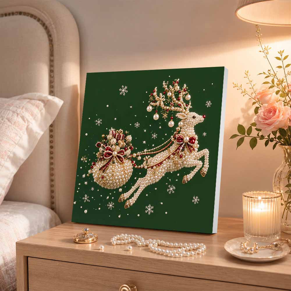 Набор для росписи Christmas pearl DIY для создания праздничных оленей и art для подарочных пакетов. украшение домашней стены