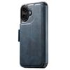 SUTENI Q-07 For iPhone 17 Case Magnetic Color Splicing Cowhide Texture Leather Cover