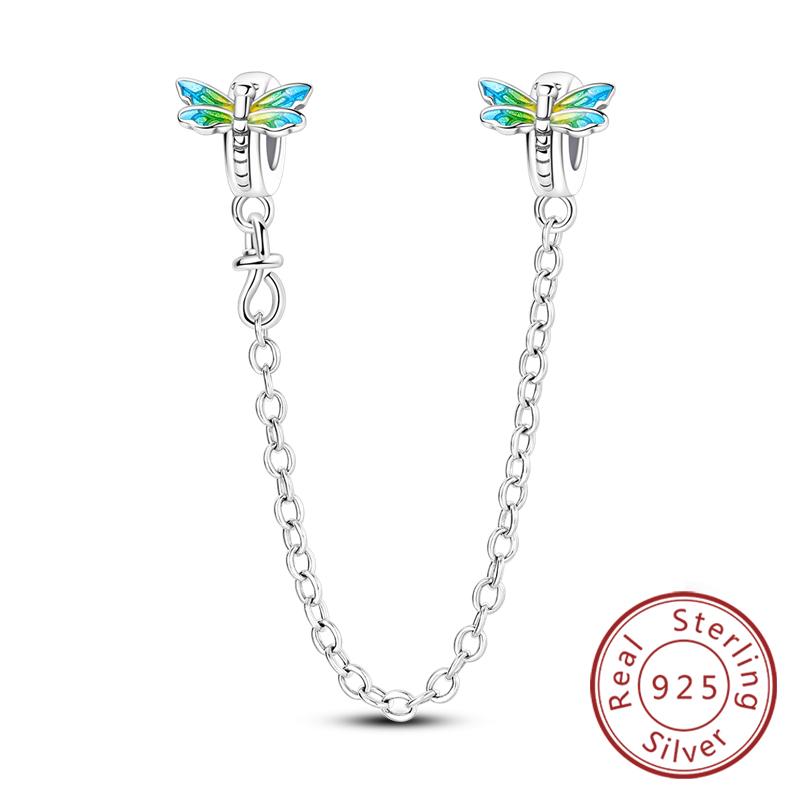 New Original Safety Chain Clasp Clip Charm Bead Copper Heart Bow Star Moon Fit Bracelet Diy Woman Girl Jewelry Gift