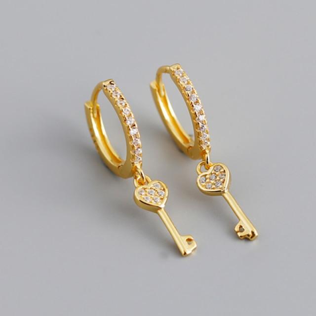 100% 925 пробы серебро маленькие круглые золотые молнии циркониевые серьги-кольца клипсы для женщин Pendientes геометрические